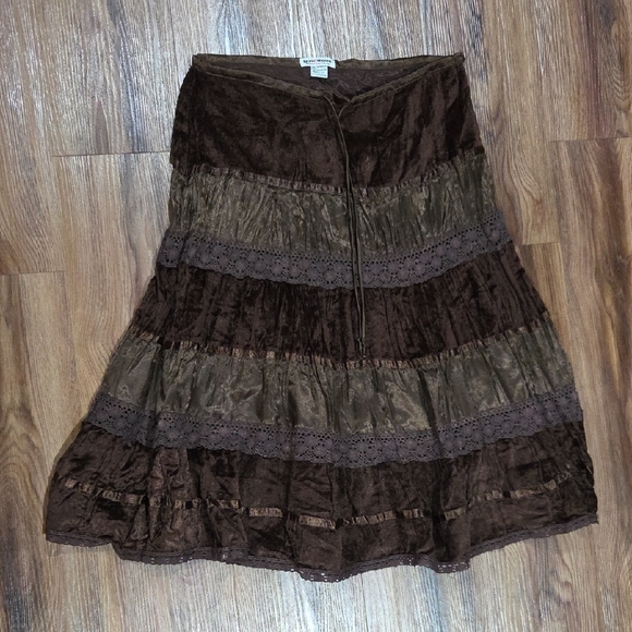 Younique Dresses & Skirts - Vintage Younique Chocolate Tiered Skirt